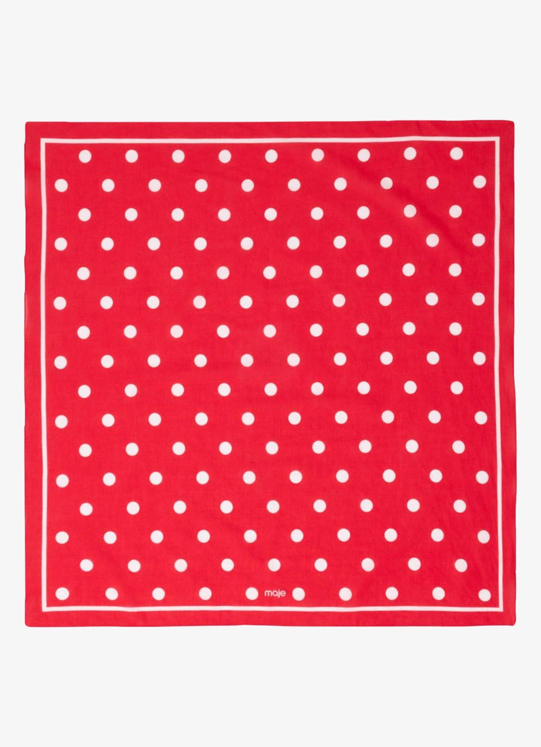 Maje Katoenen bandana met stippen - voorkant 6 rood