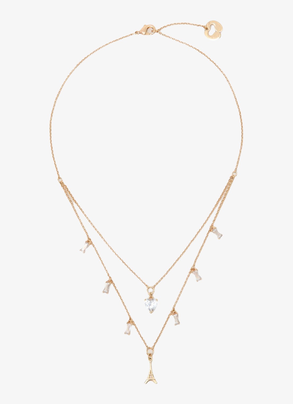 Maje Ketting met zirkonia - voorkant goud