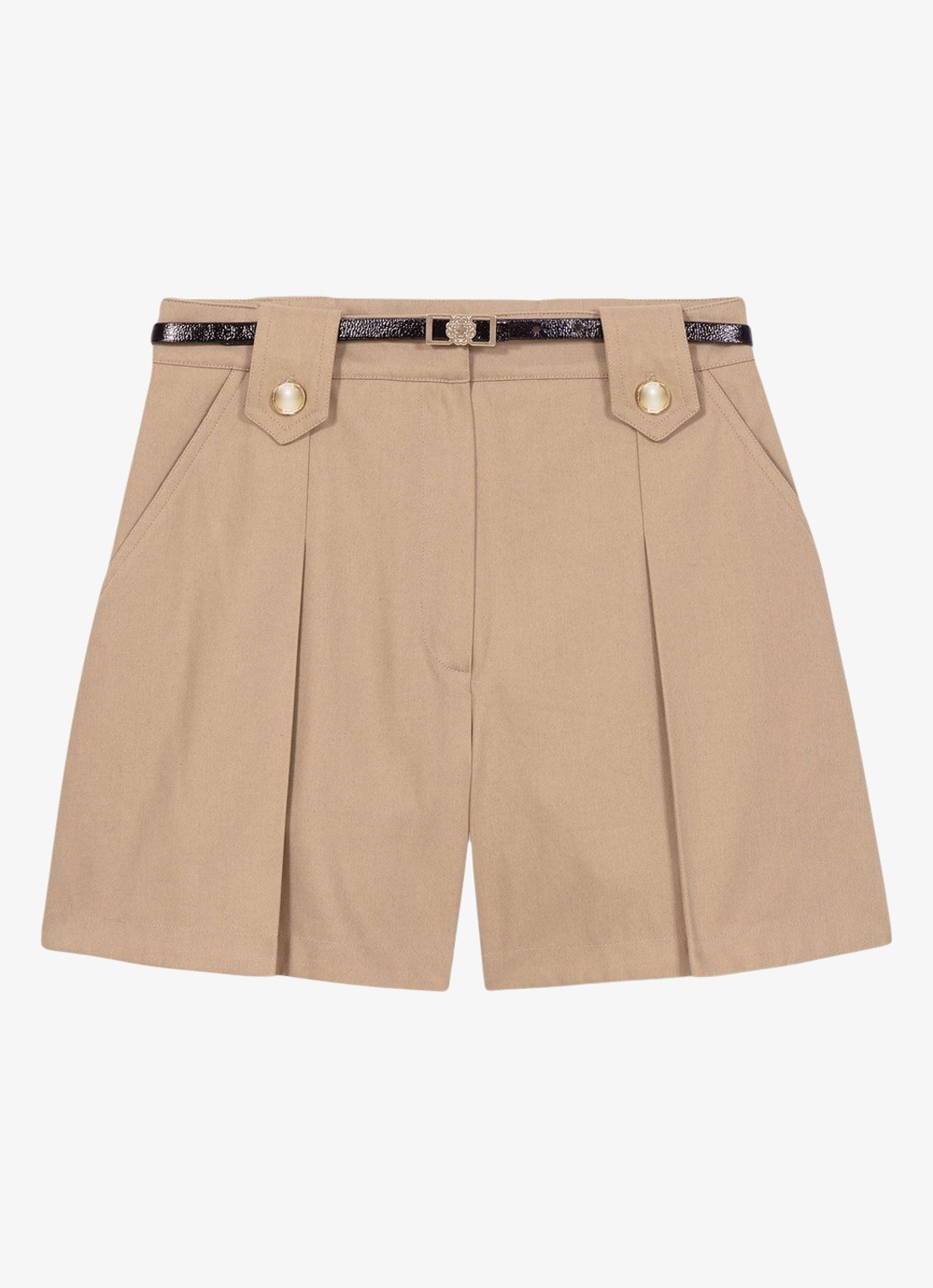 Maje Korte broek met plooien - voorkant 7 beige