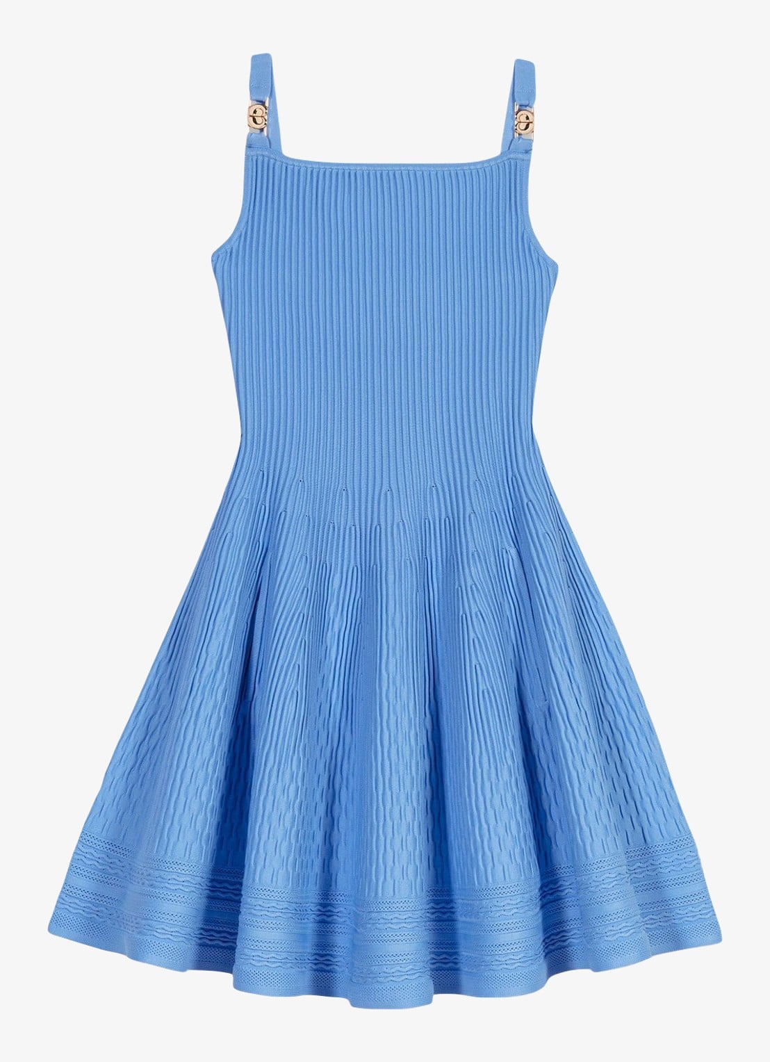 Maje Korte gebreide jurk - voorkant 7 blauw