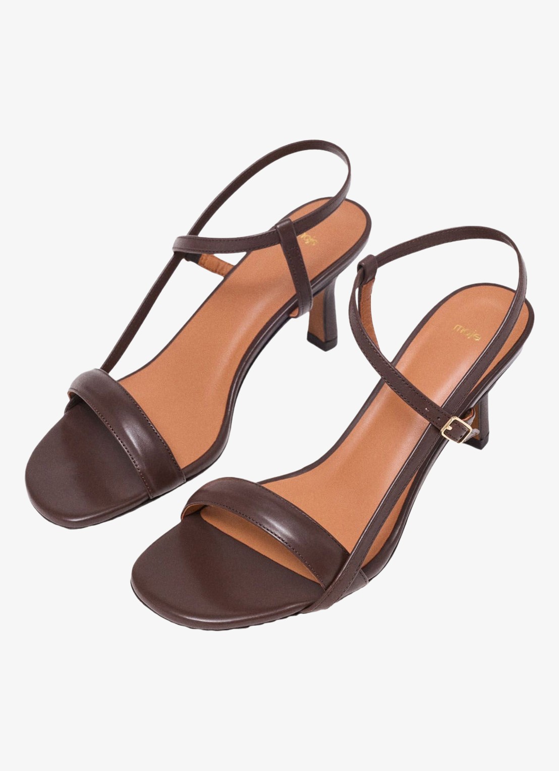 Maje Leren sandalen met bandjes - detail 3 bruin
