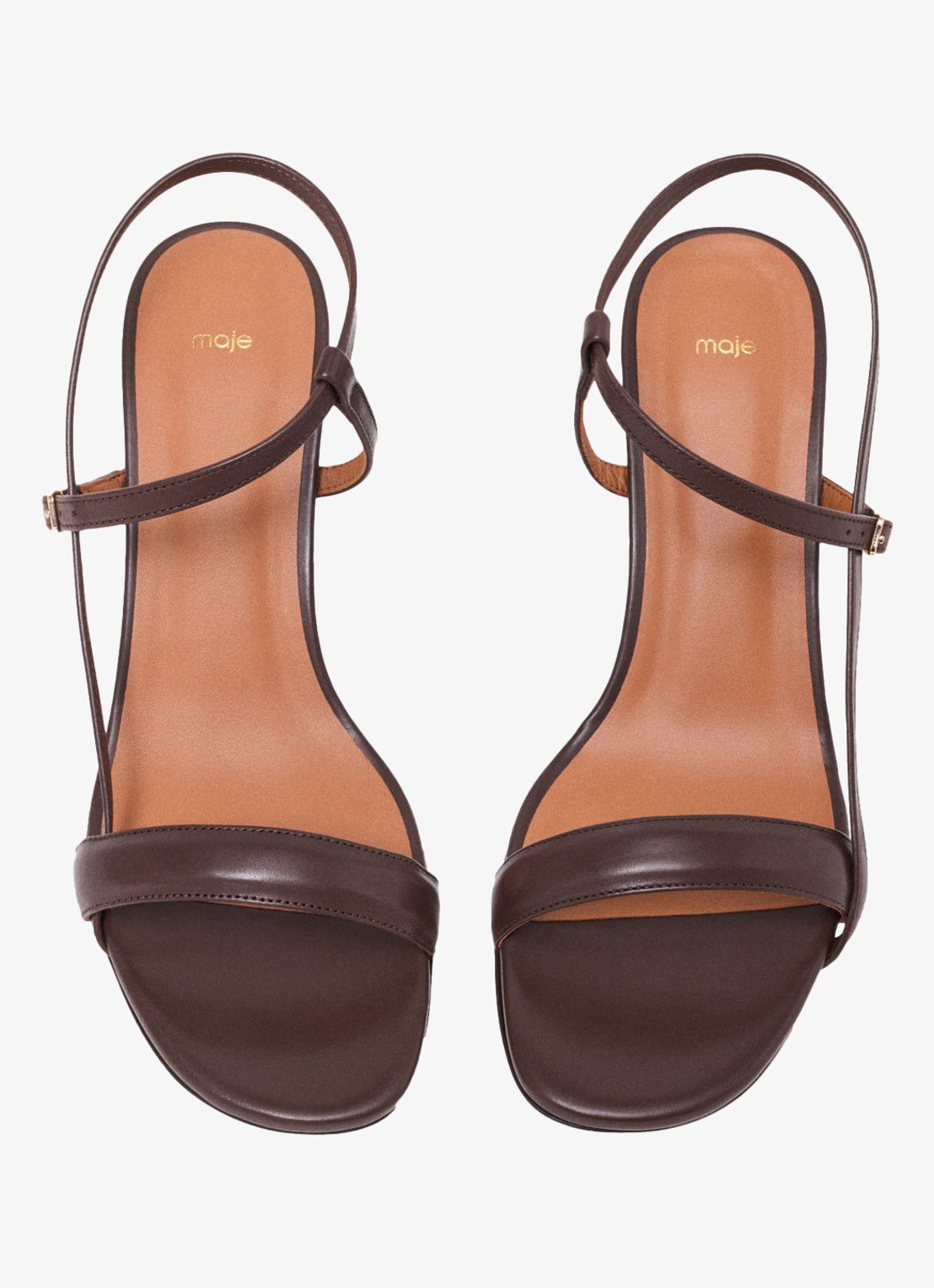 Maje Leren sandalen met bandjes - detail 4 bruin