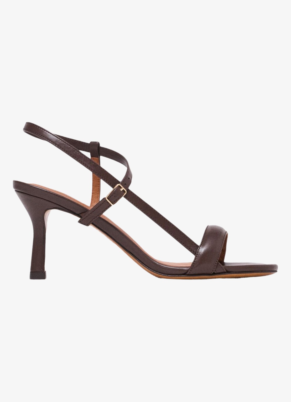 Maje Leren sandalen met bandjes - voorkant bruin