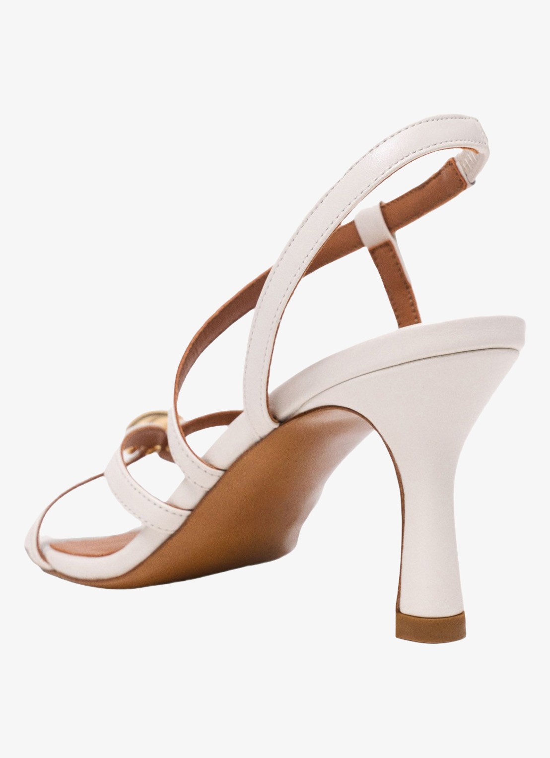 Maje Leren sandalen met meerdere bandjes - achterkant beige