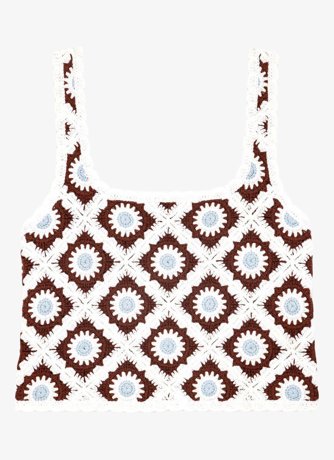 Maje Letunia tanktop met ingebreid patroon - voorkant 4 bruin