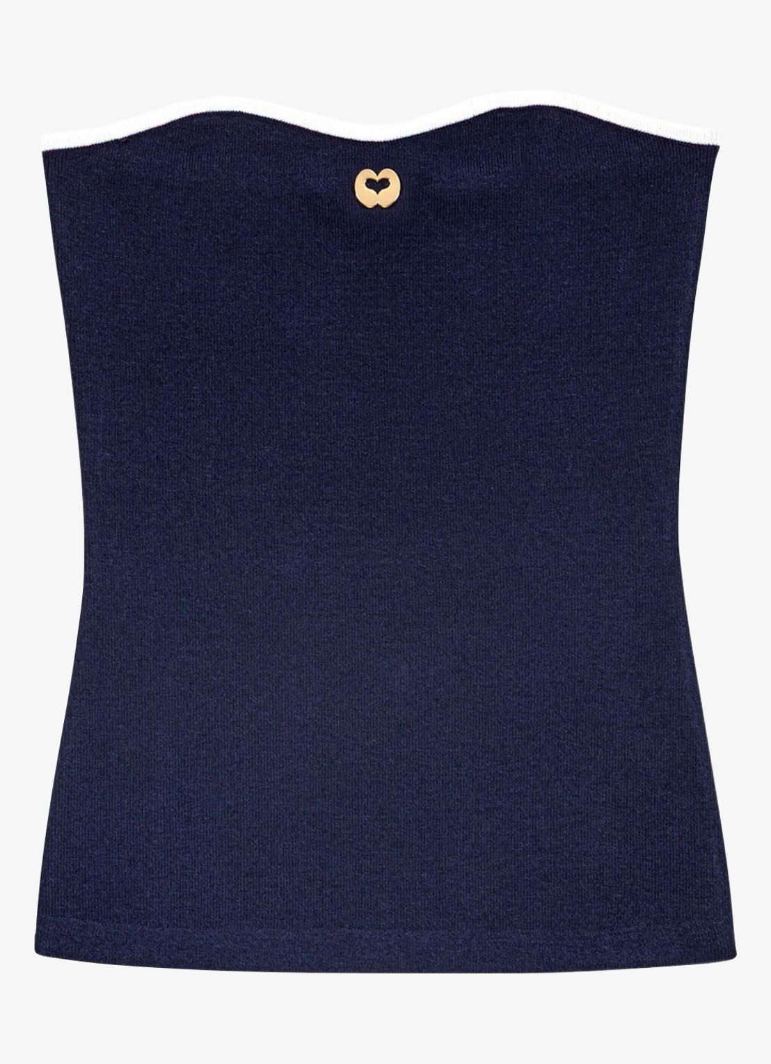 Maje Lilose strapless top met logo - voorkant 2 donkerblauw