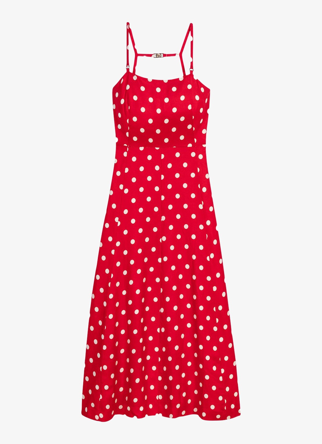 Maje Linnen blend maxi jurk met rugdecolleté - voorkant 6 rood