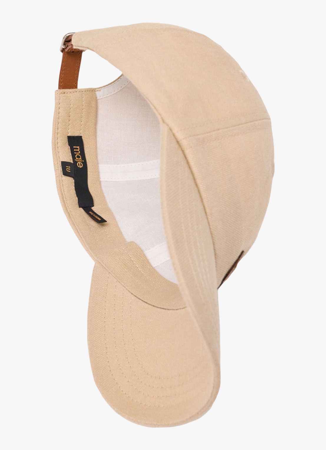Maje Linnen blend pet met logo - detail 5 beige