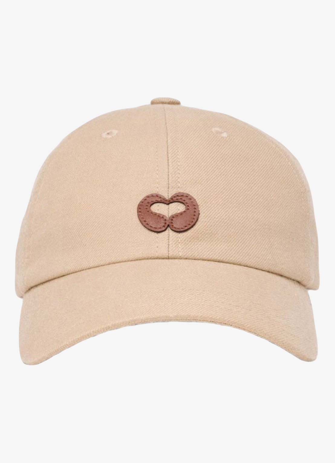 Maje Linnen blend pet met logo - voorkant 2 beige