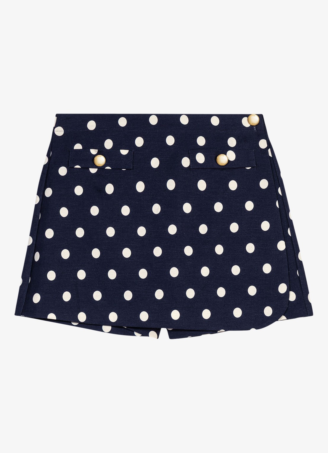 Maje Linnen blend skort - voorkant donkerblauw