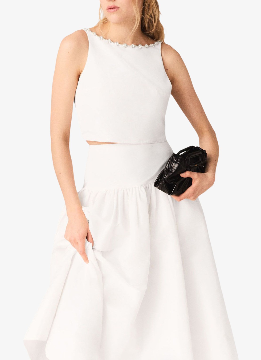 Maje Lipalace top met strass - detail wit