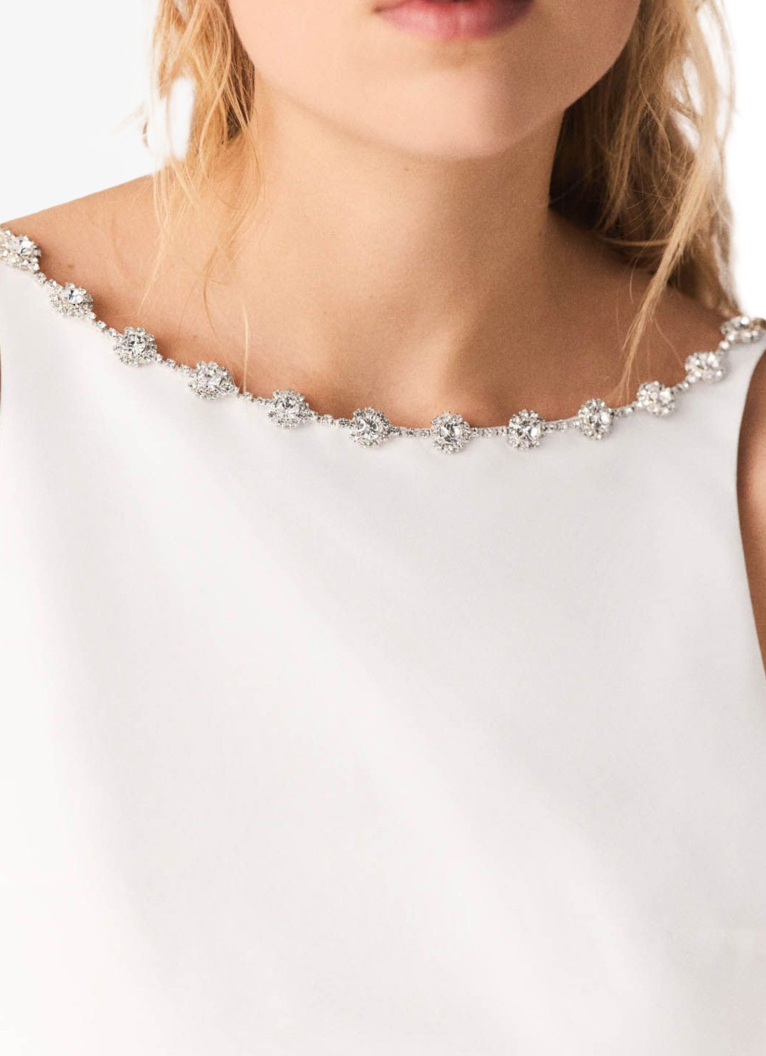 Maje Lipalace top met strass - detail 3 wit
