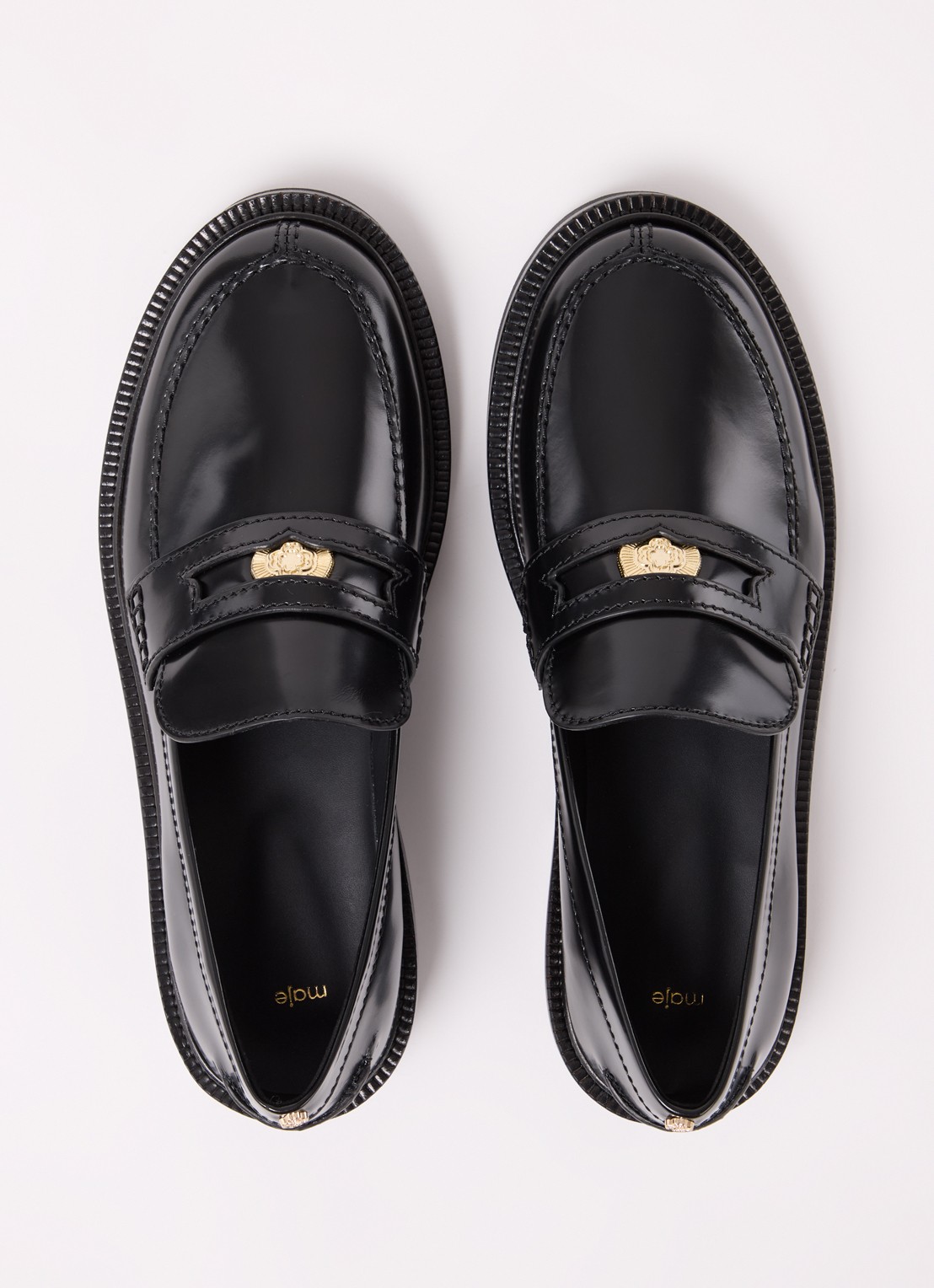 Maje Loafer van kalfsleer - detail 4 zwart