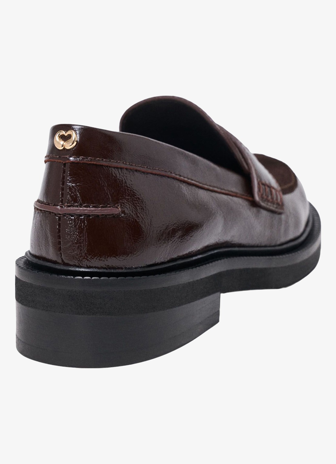 Maje Loafer van leer - detail 4 donkerbruin