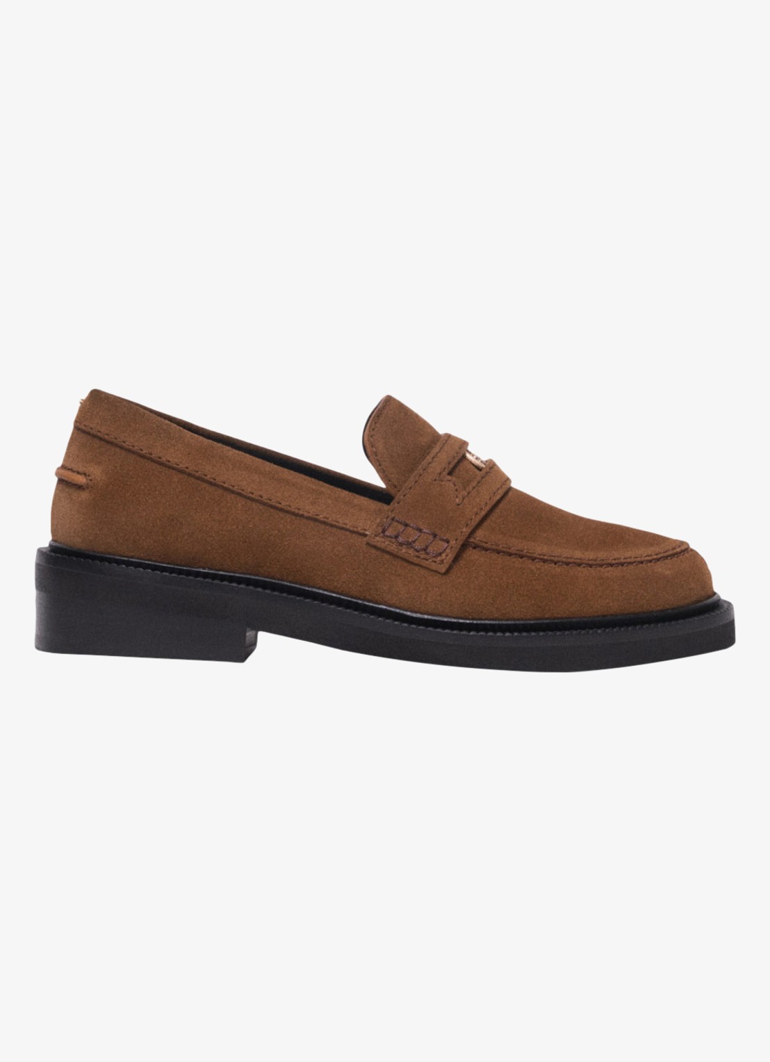 Maje Loafer van suède - voorkant camel