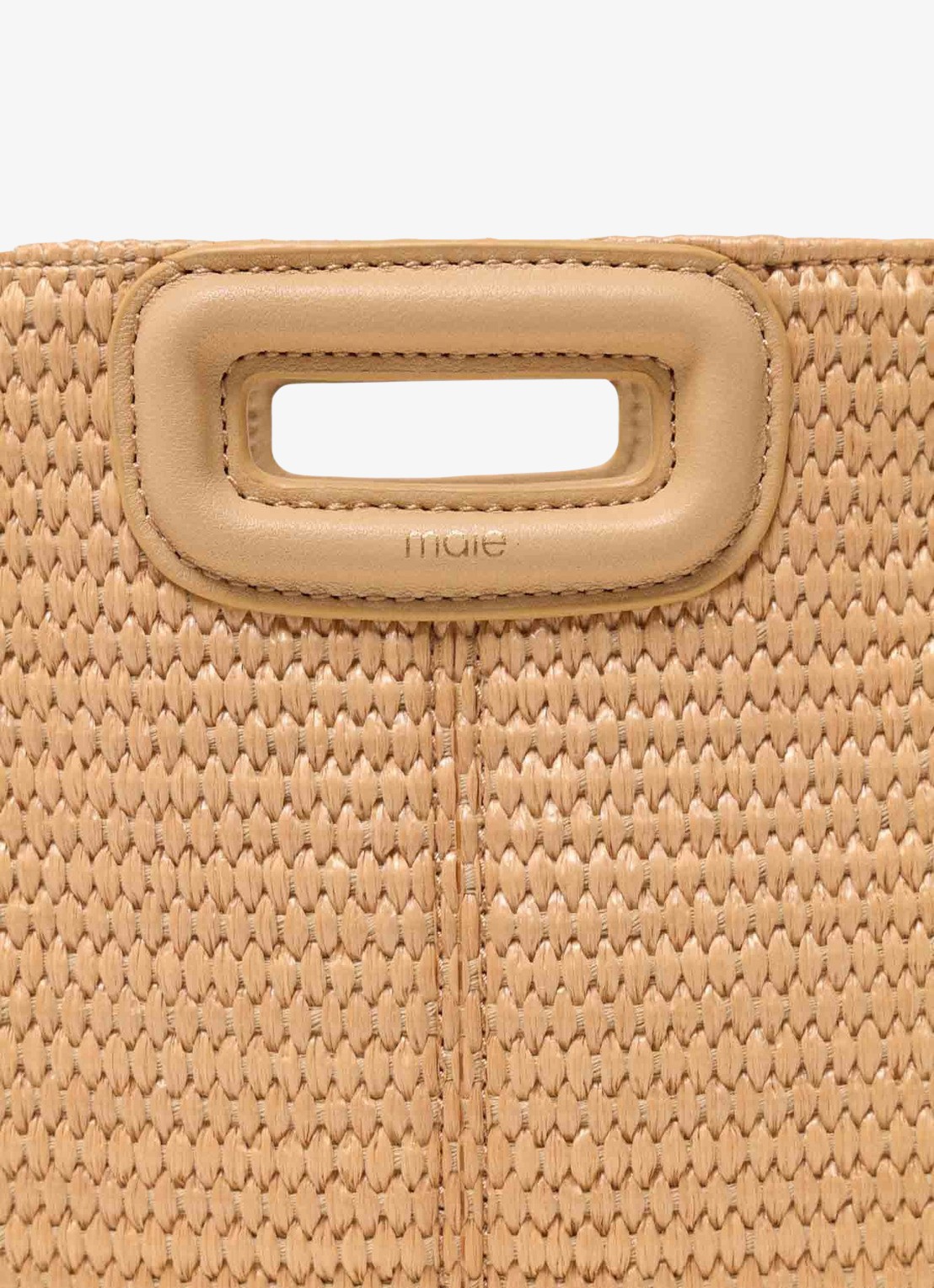 Maje M Mini Raf City handtas met gevlochten detail en franjes - detail beige