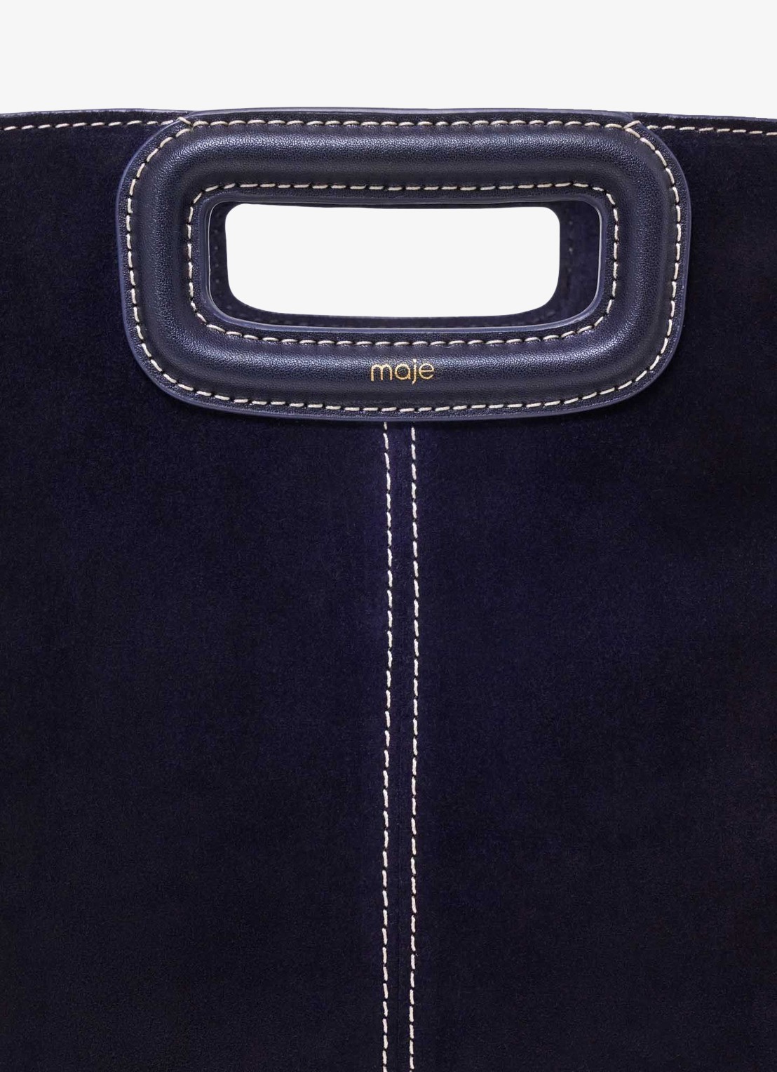 Maje M tas van getikte suède - detail 3 marineblauw