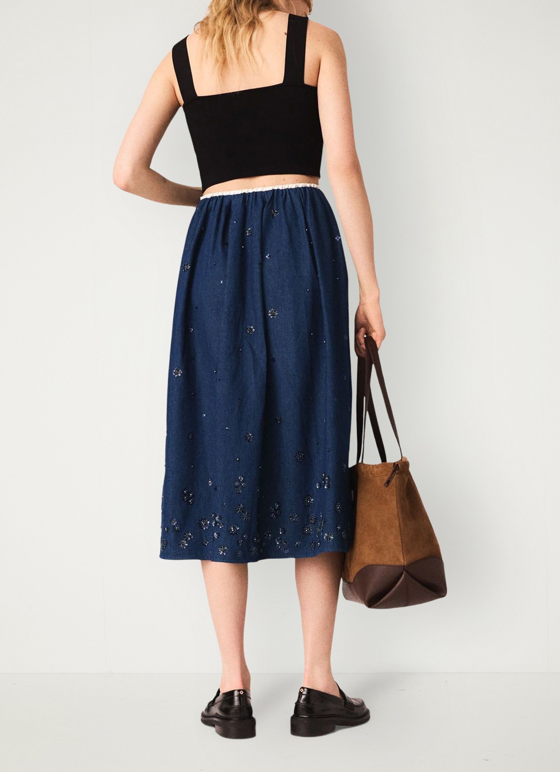 Maje Maclyna cropped tanktop met stretch - achterkant 3 zwart
