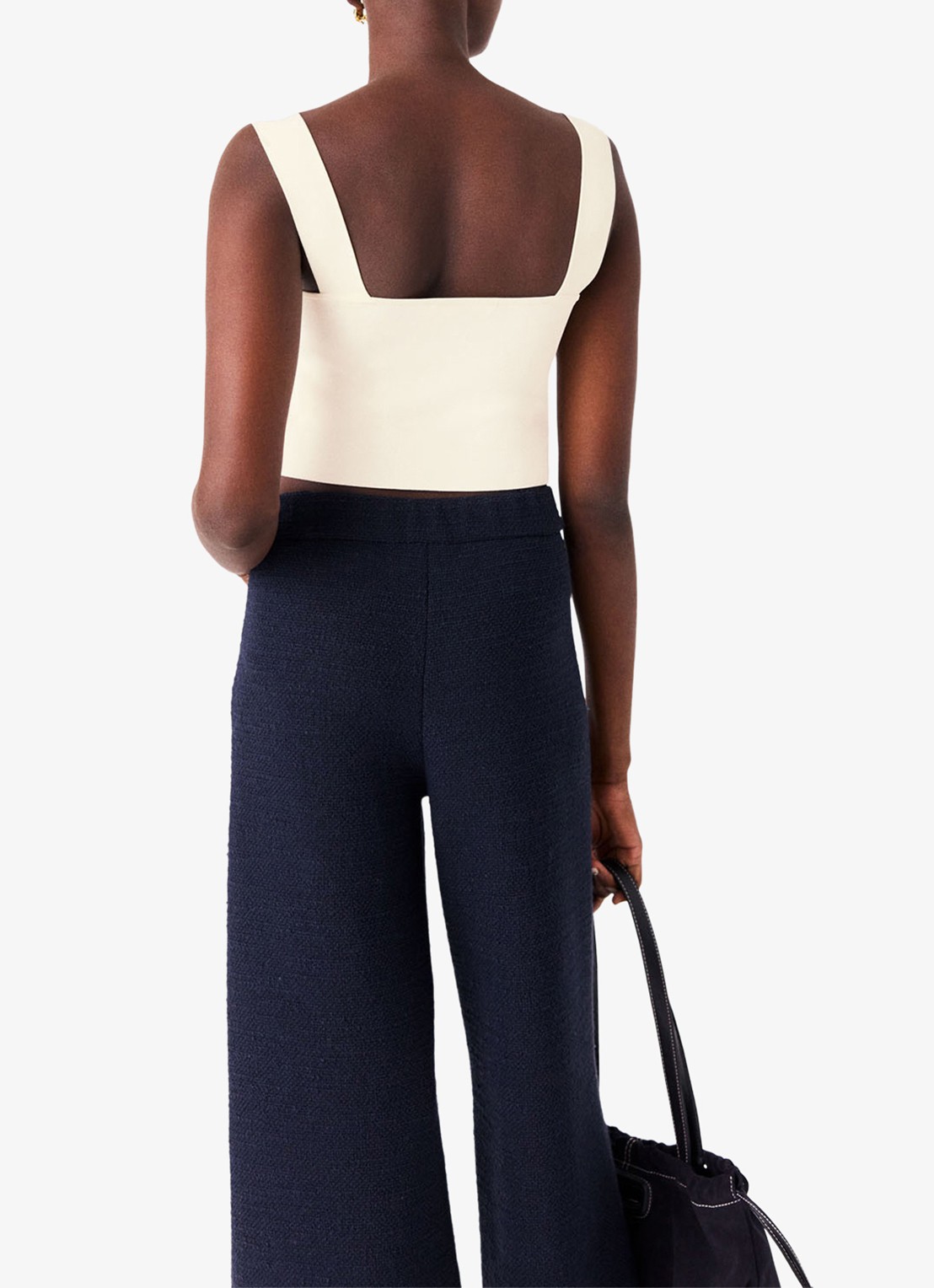 Maje Maclyna cropped tanktop met stretch - achterkant beige