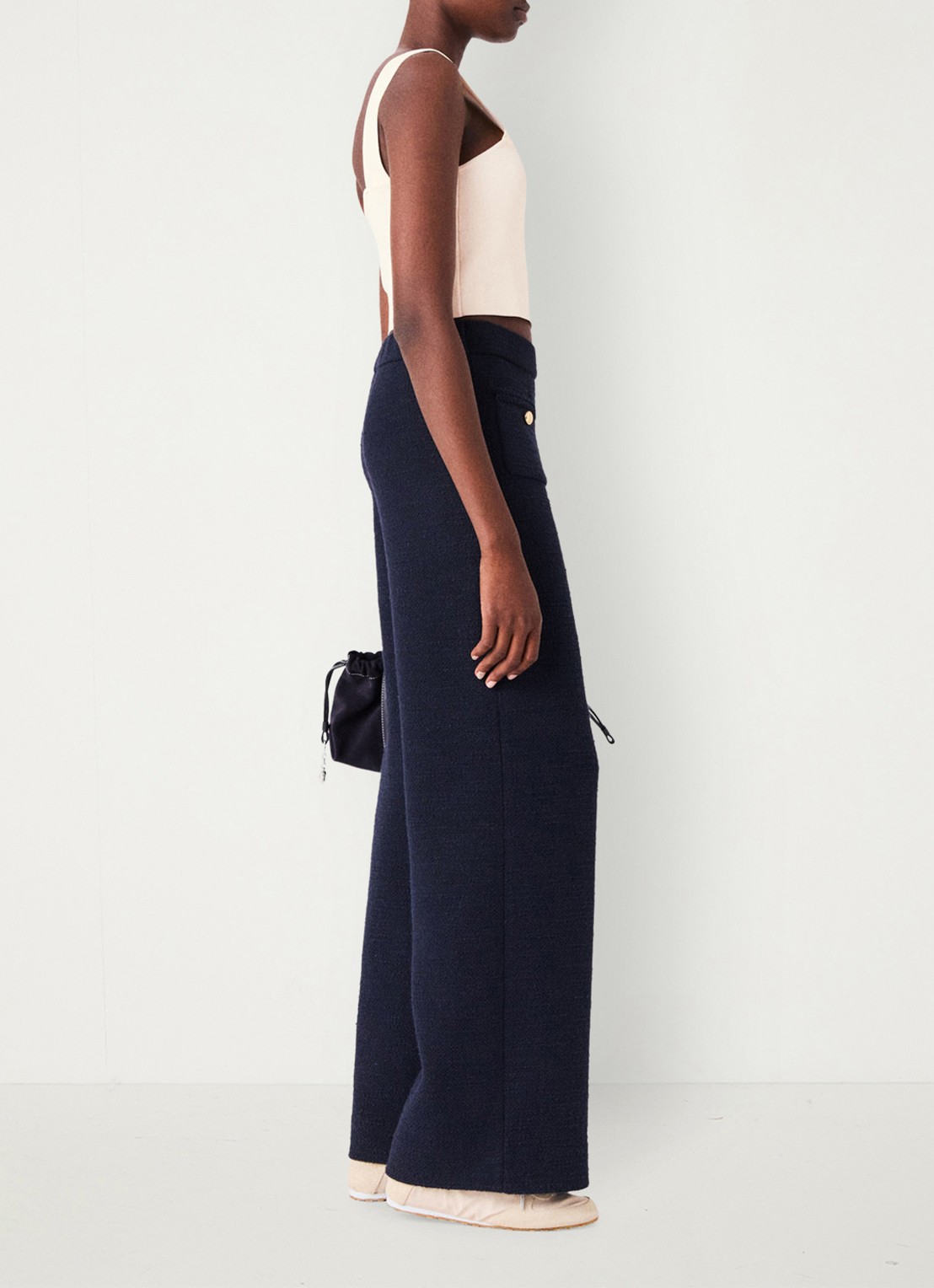 Maje Maclyna cropped tanktop met stretch - detail 2 beige