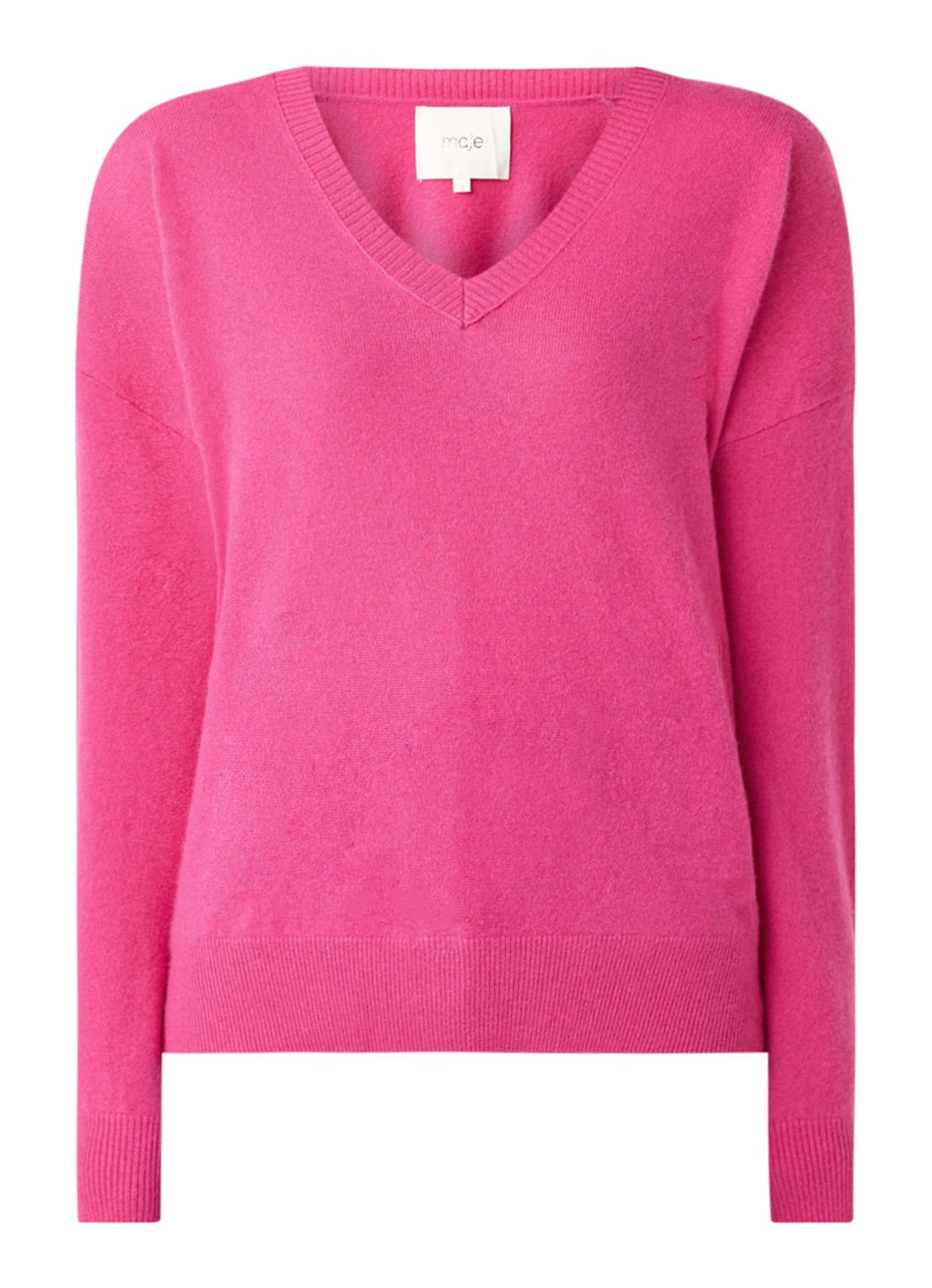 Maje Manon fijngebreide pullover van kasjmier - voorkant 2 fuchsia