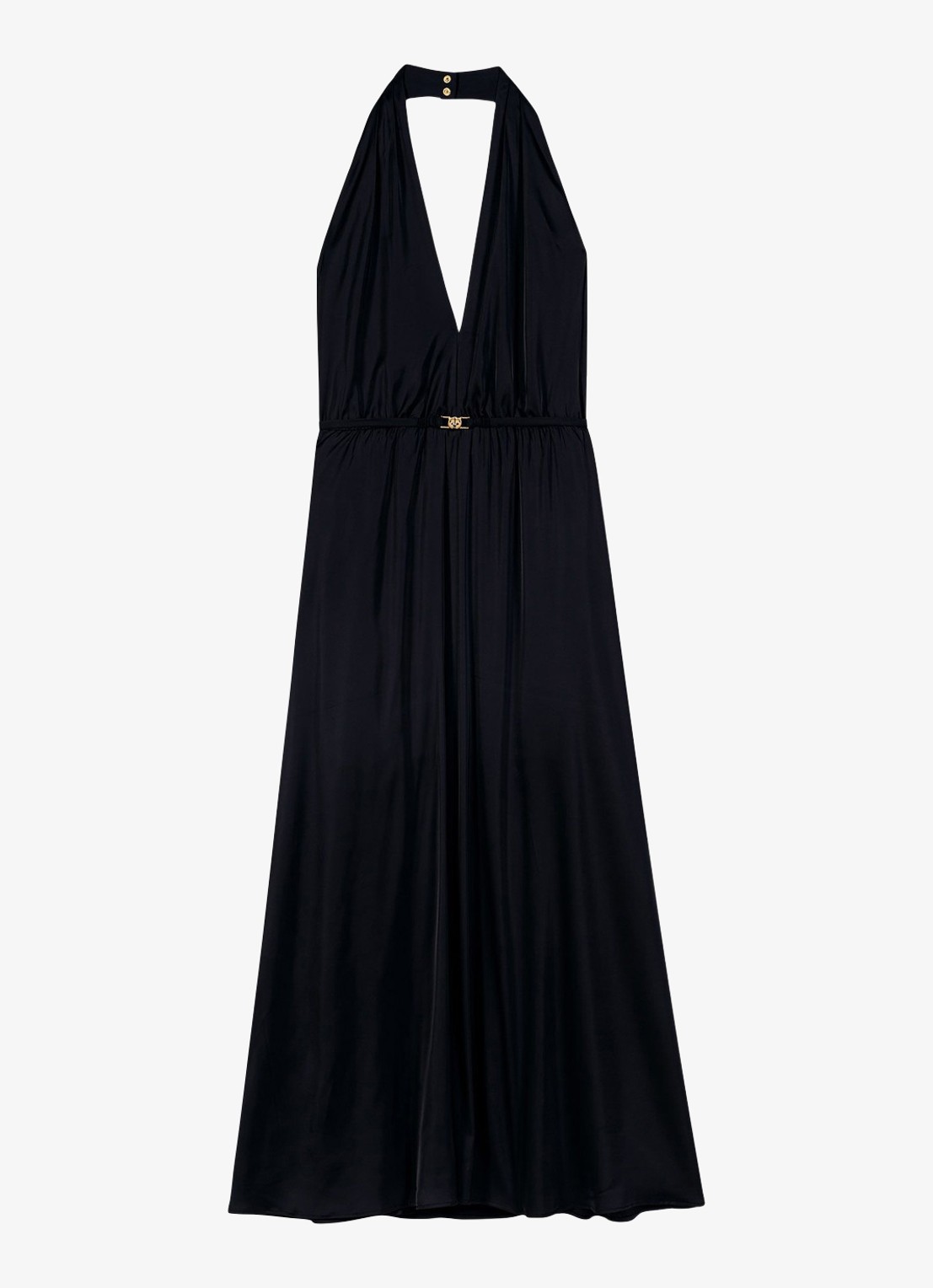 Maje Maxi halter jurk - voorkant 2 donkerblauw