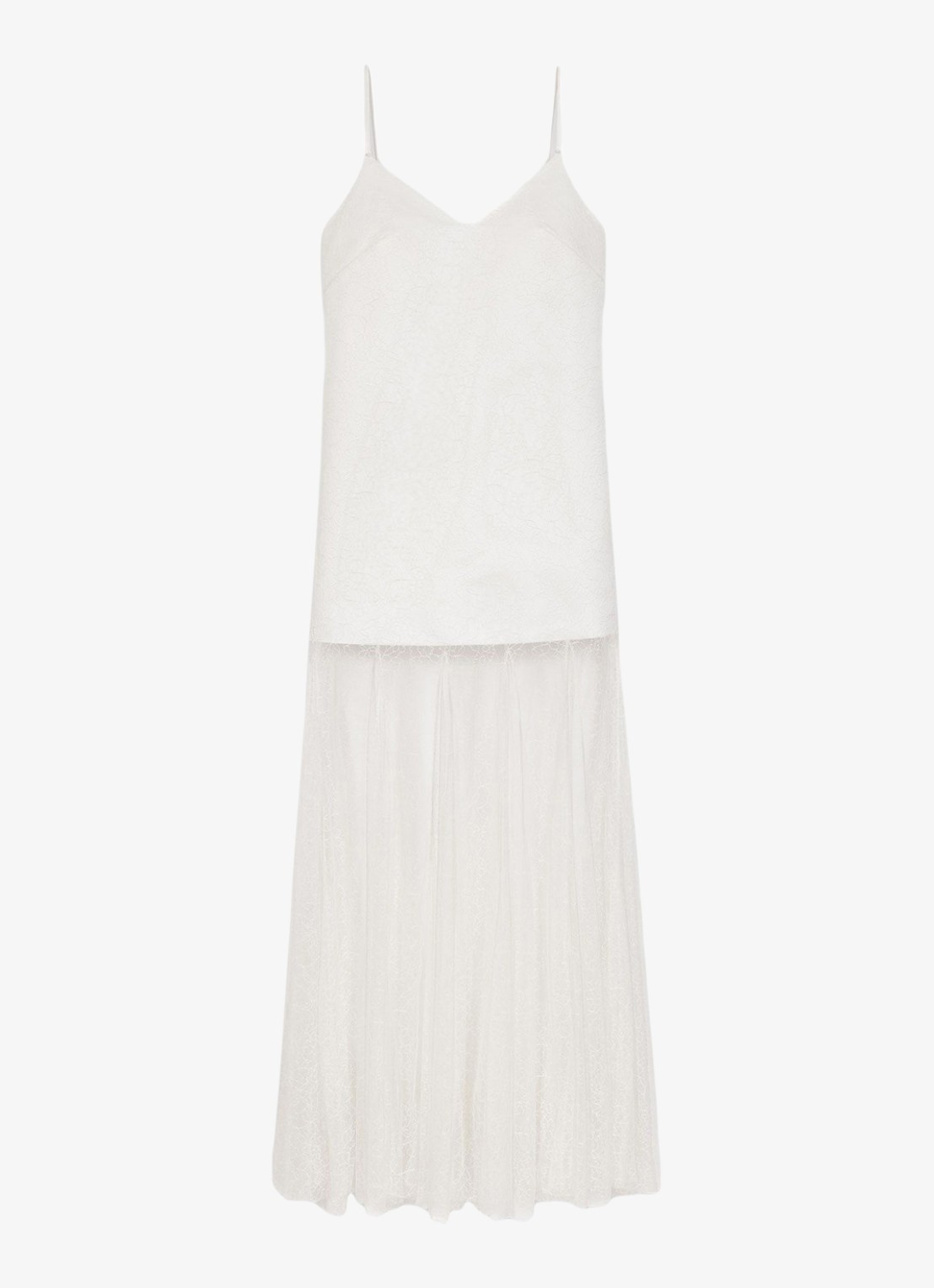 Maje Maxi jurk met mesh detail - voorkant wit