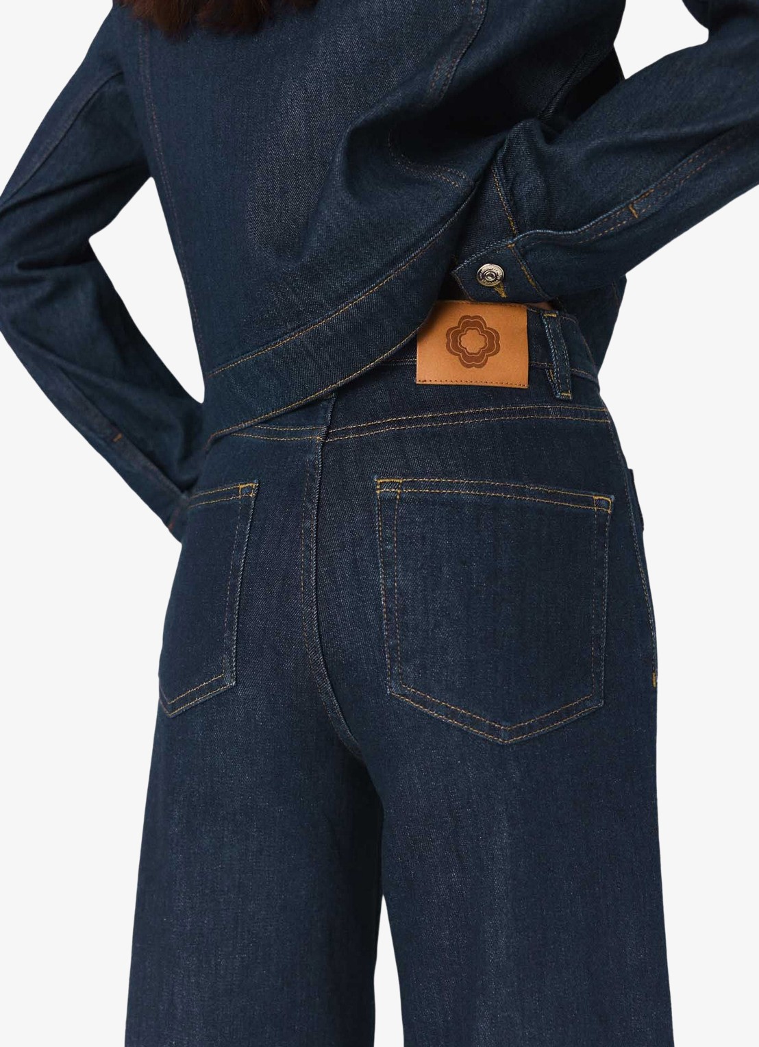 Maje Mid waist wide-leg jeans met opgestikte zakken - detail 4 indigo