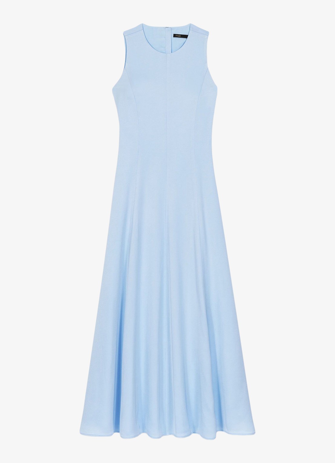 Maje Midi jurk met cut-out detail - voorkant lichtblauw