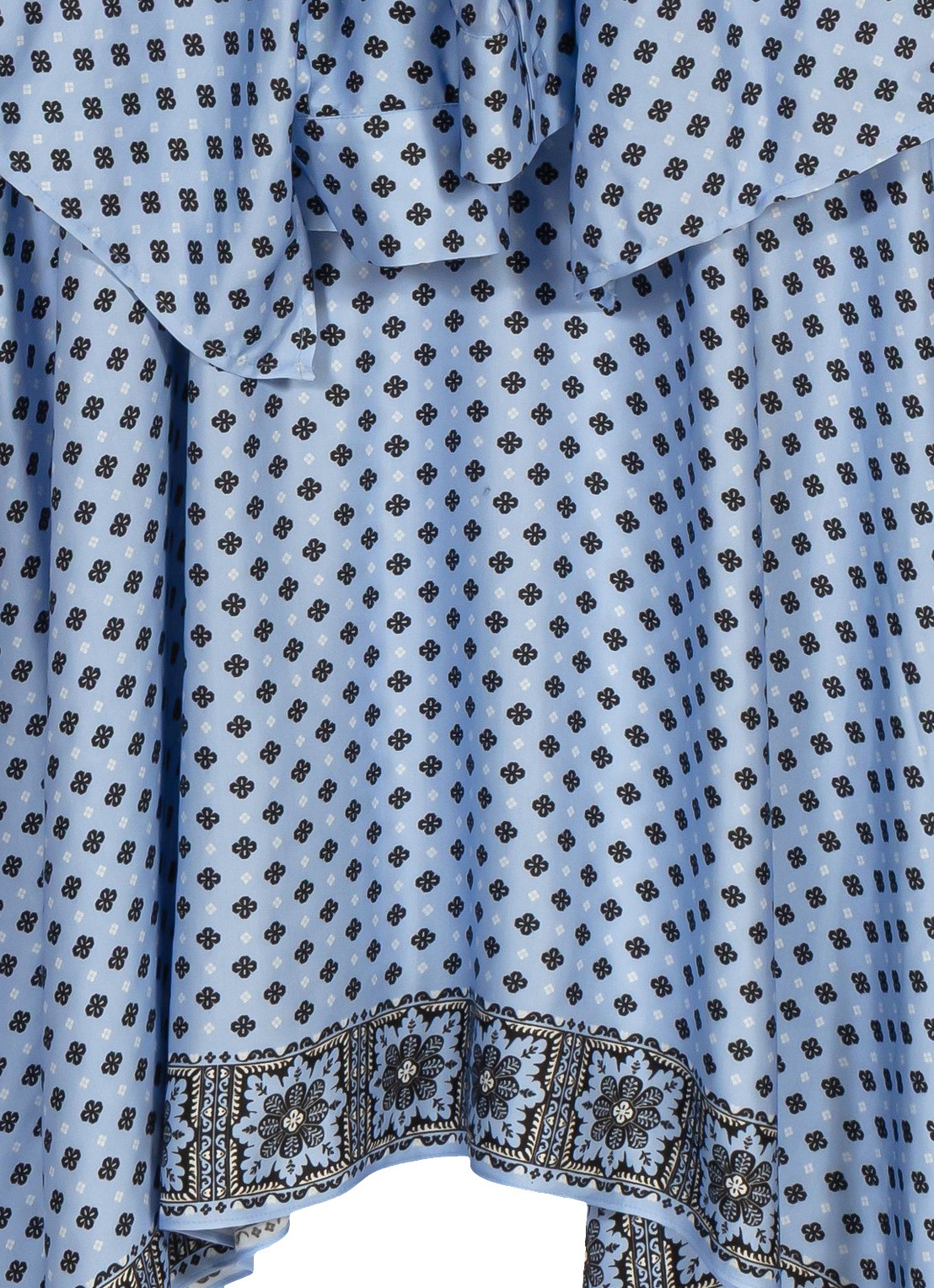 Maje Midi jurk met print - detail 7 lichtblauw