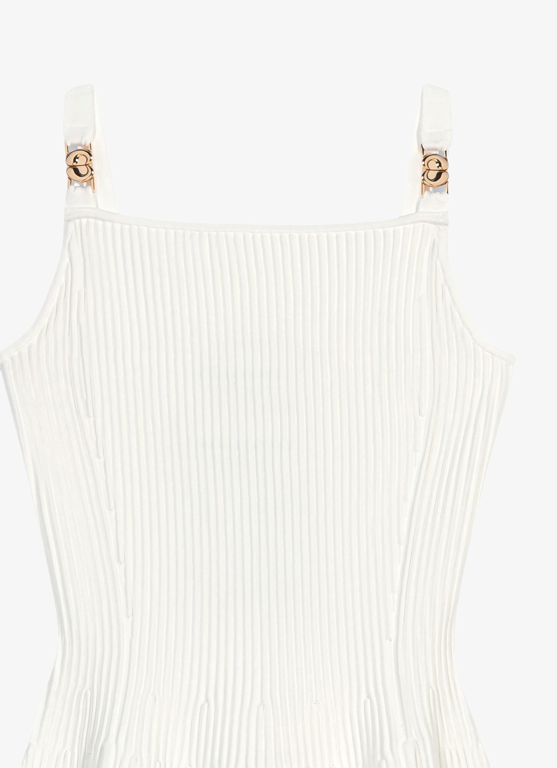 Maje Midi jurk met ribstructuur - detail 2 wit