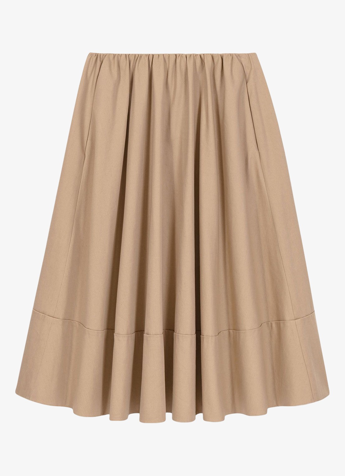 Maje Midi rok met plooien en steekzakken - voorkant 5 beige