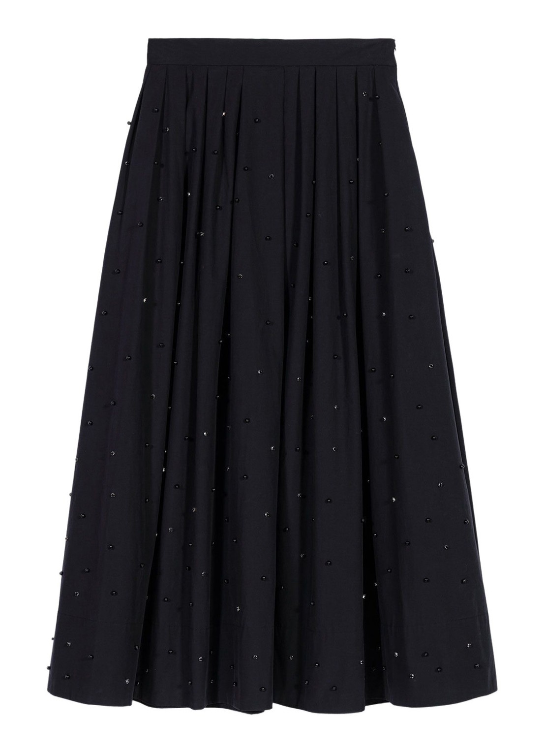 Maje Midi rok met strass en steekzakken - voorkant 2 zwart