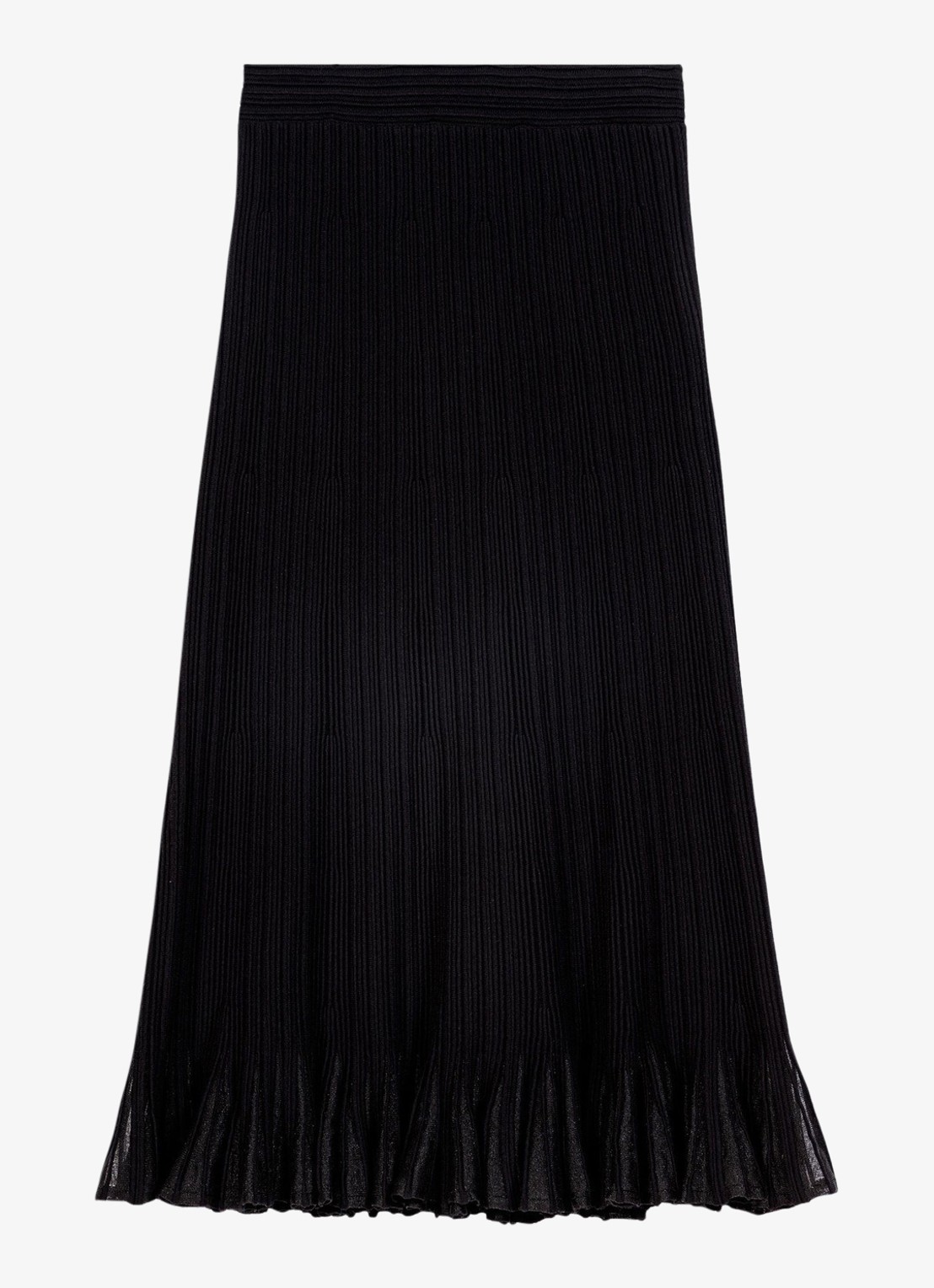Maje Midi rok met volant - voorkant 6 zwart