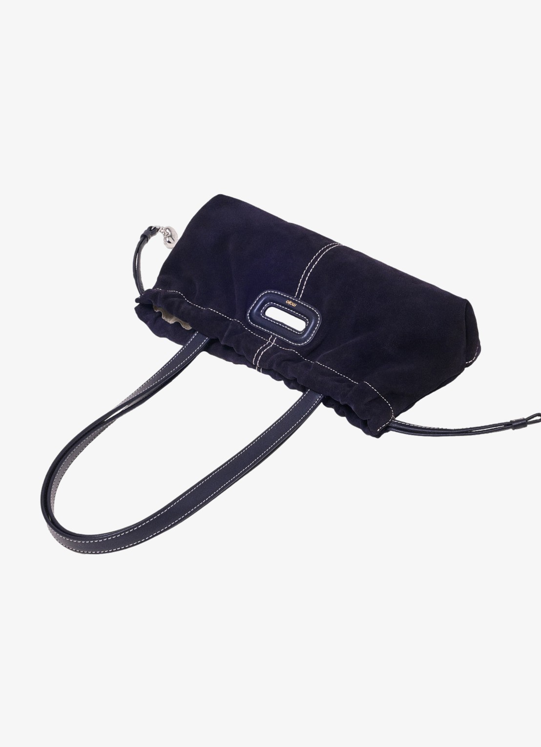 Maje Milpli Gazette tas van getikte suède - achterkant marineblauw
