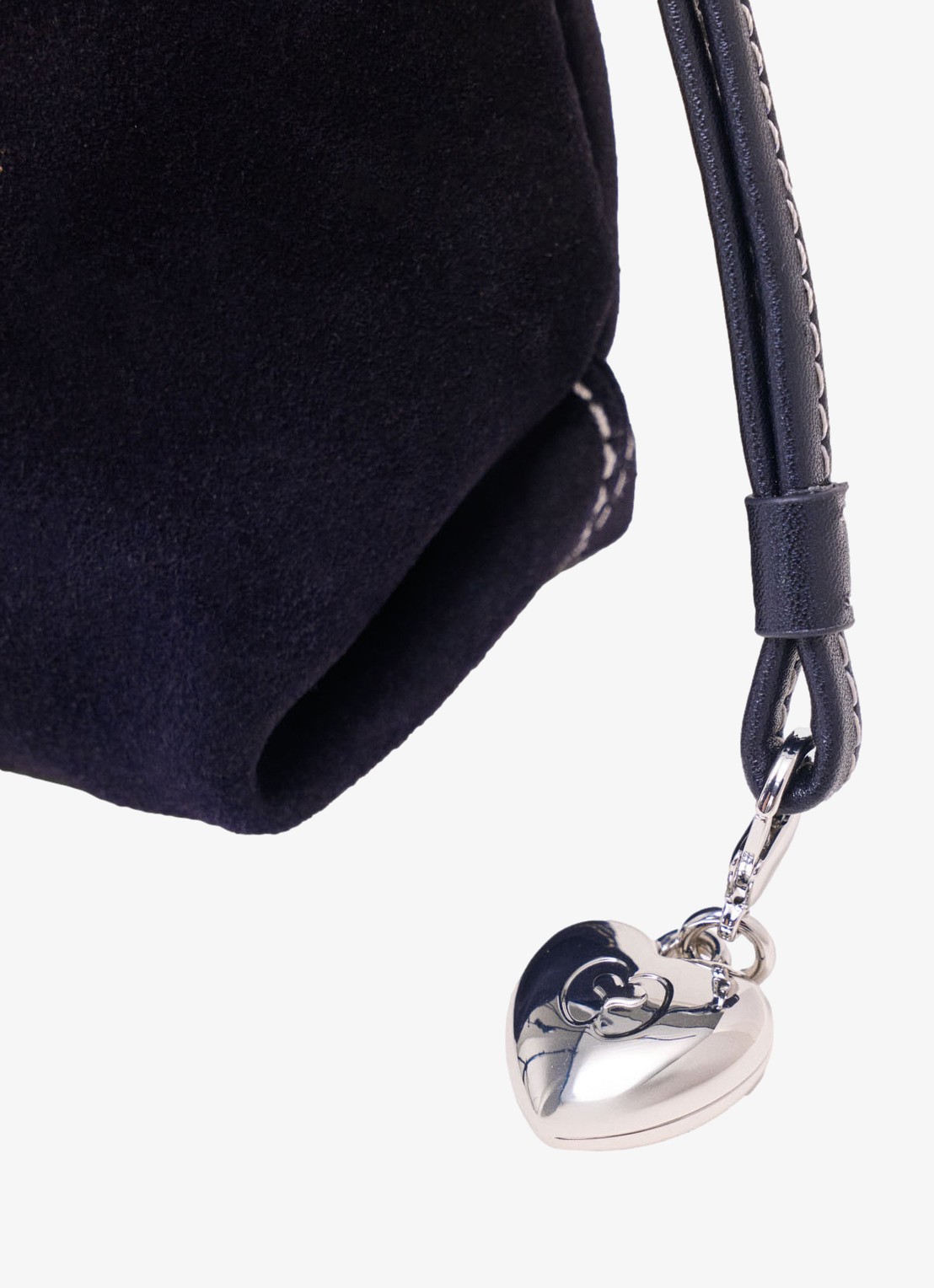 Maje Milpli Gazette tas van getikte suède - detail 3 marineblauw