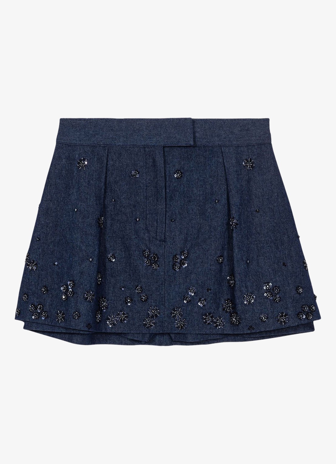 Maje Mini broekrok met kralendecoratie - voorkant 5 blauw