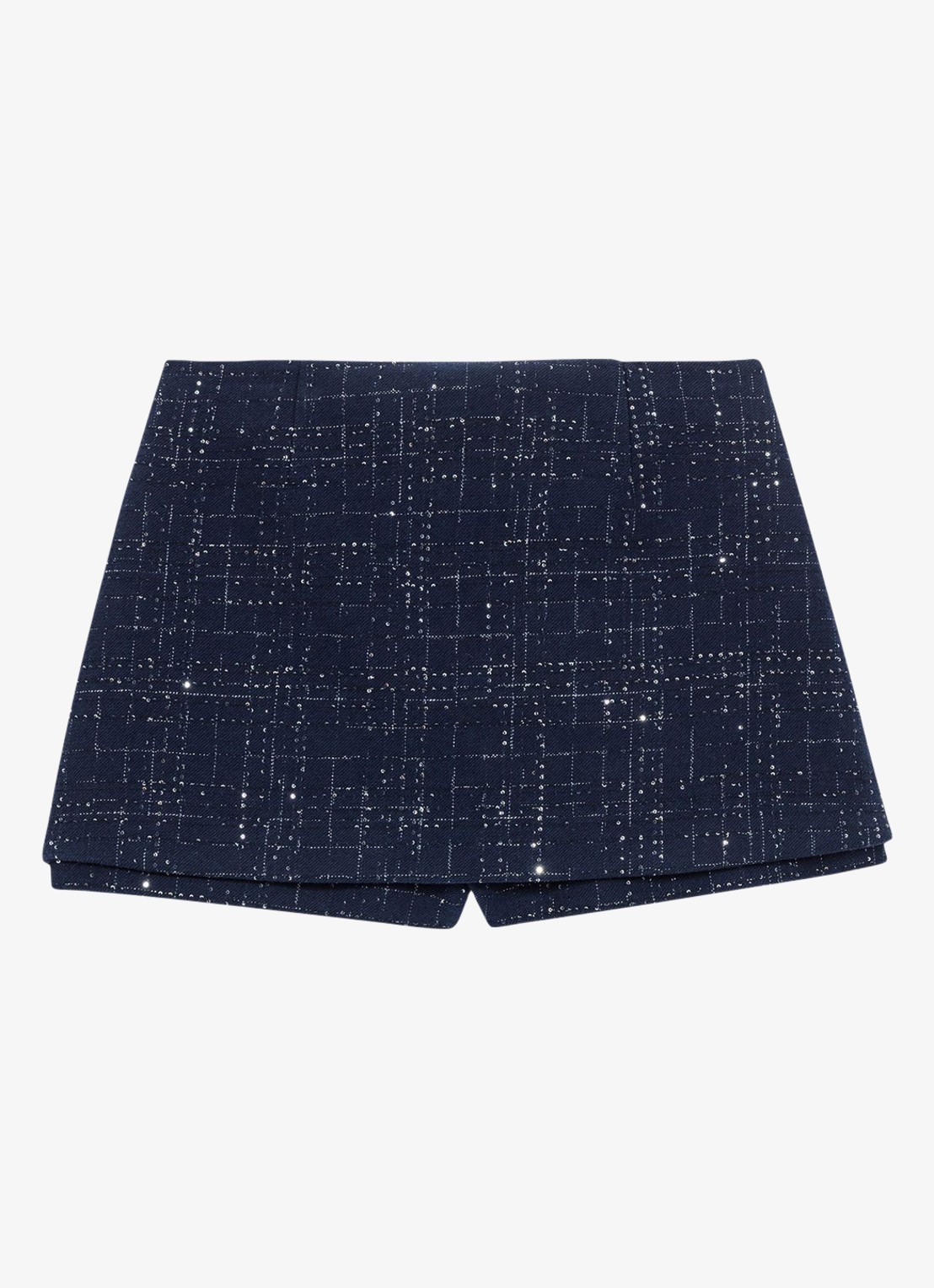 Maje Mini broekrok met strass - voorkant donkerblauw