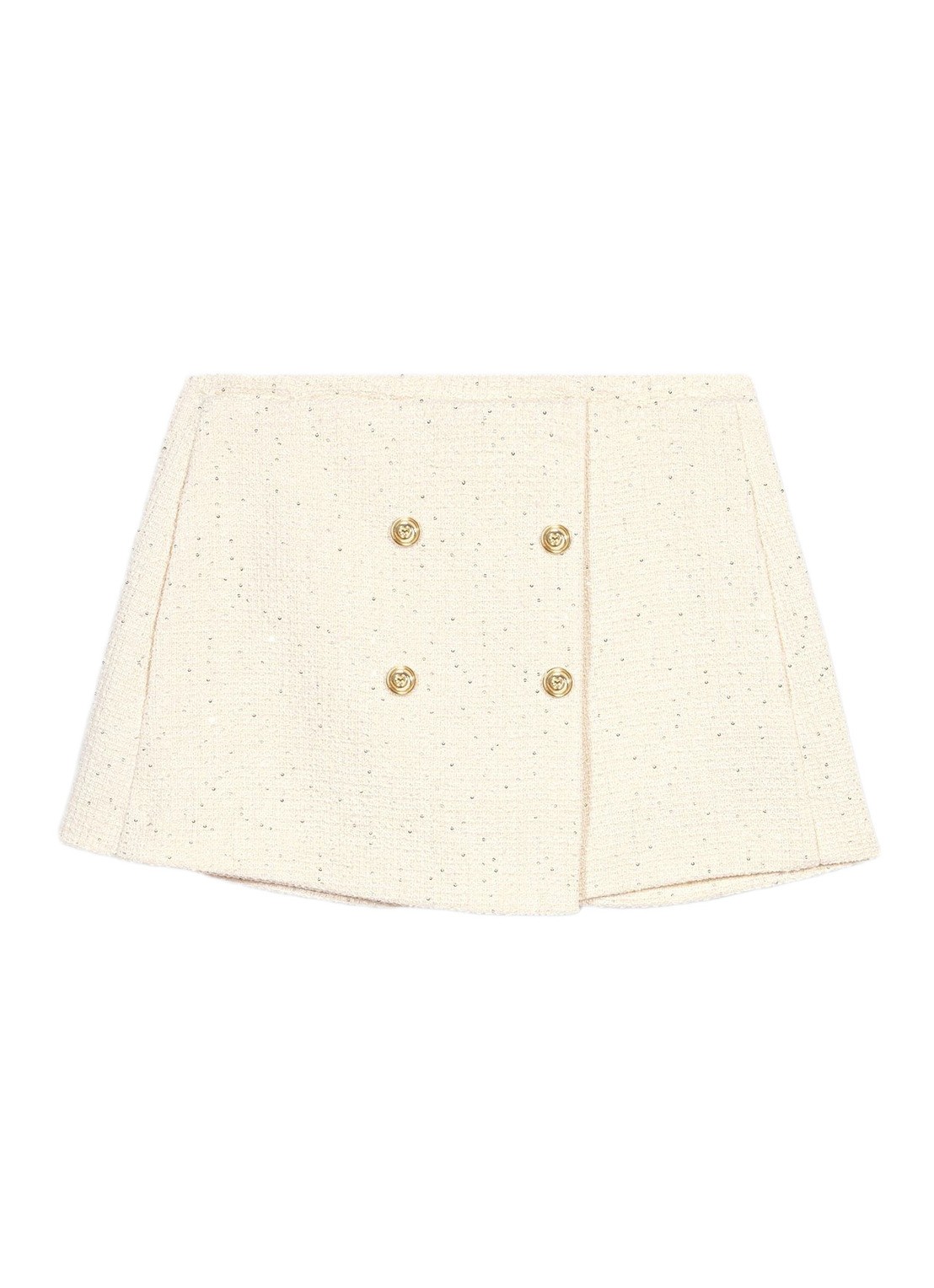 Maje Mini broekrok met tweed-look - voorkant 2 beige