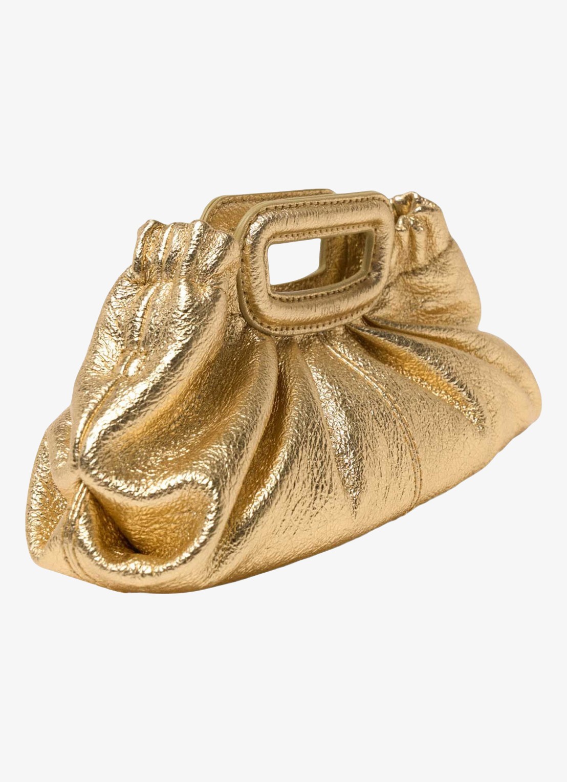 Maje Mini clutch van schapenleer - detail 3 goud
