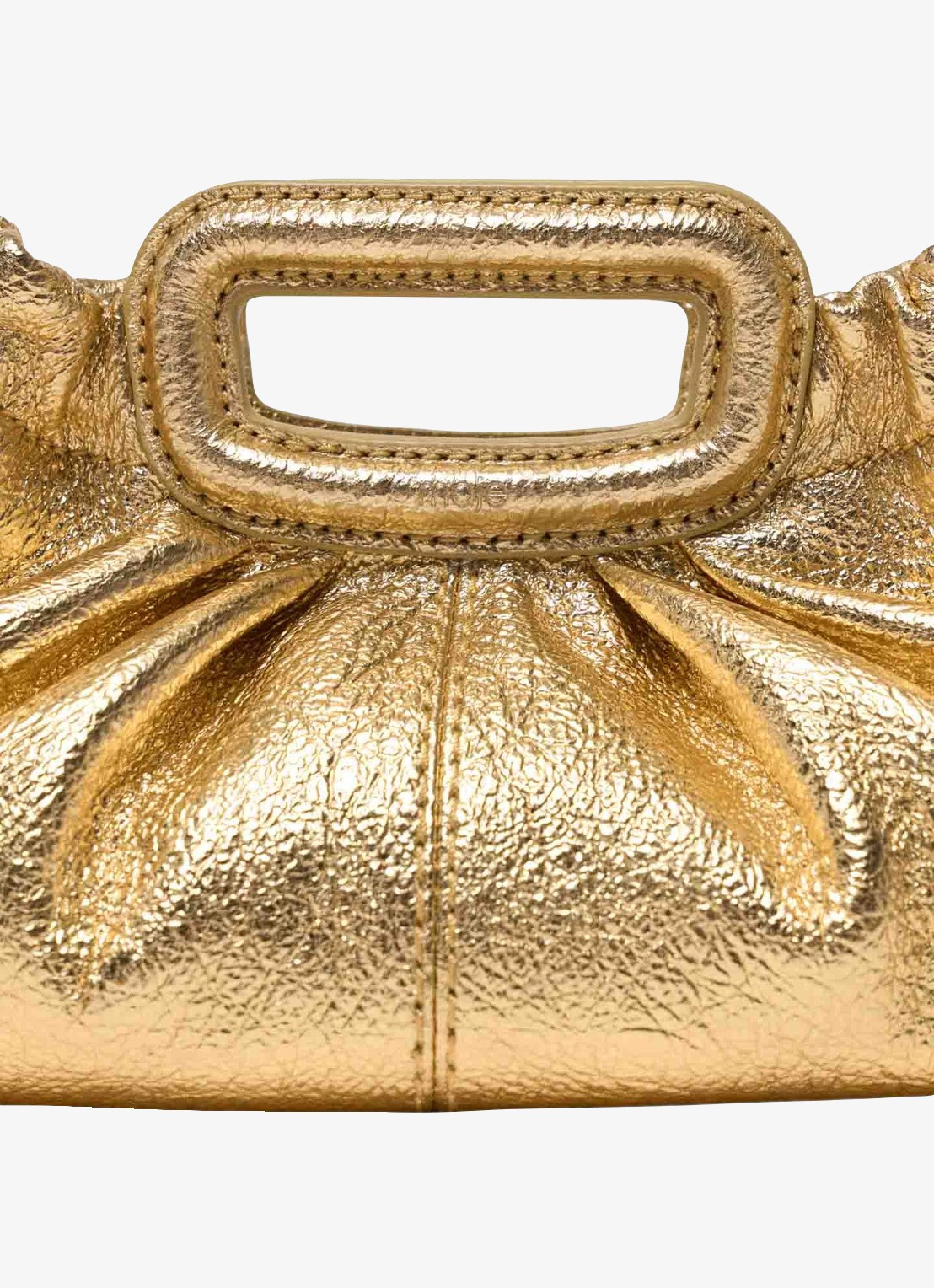Maje Mini clutch van schapenleer - detail 4 goud