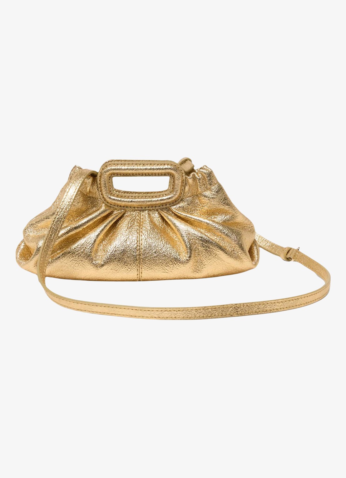 Maje Mini clutch van schapenleer - detail 5 goud