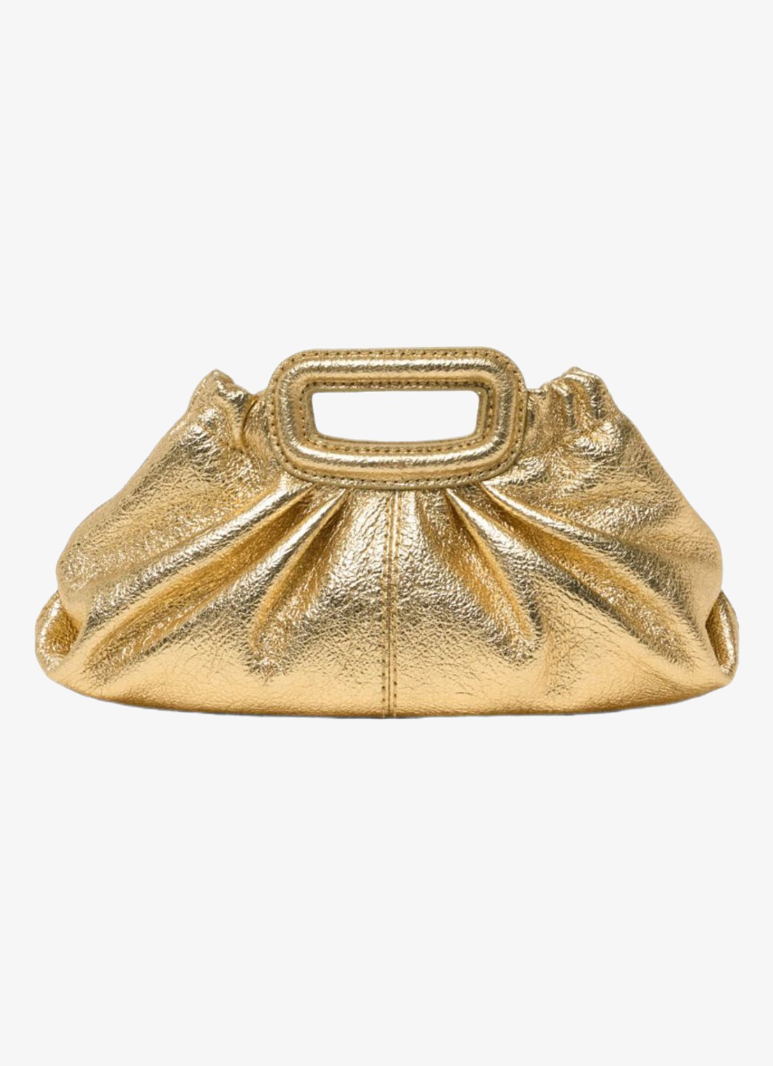 Maje Mini clutch van schapenleer - voorkant goud