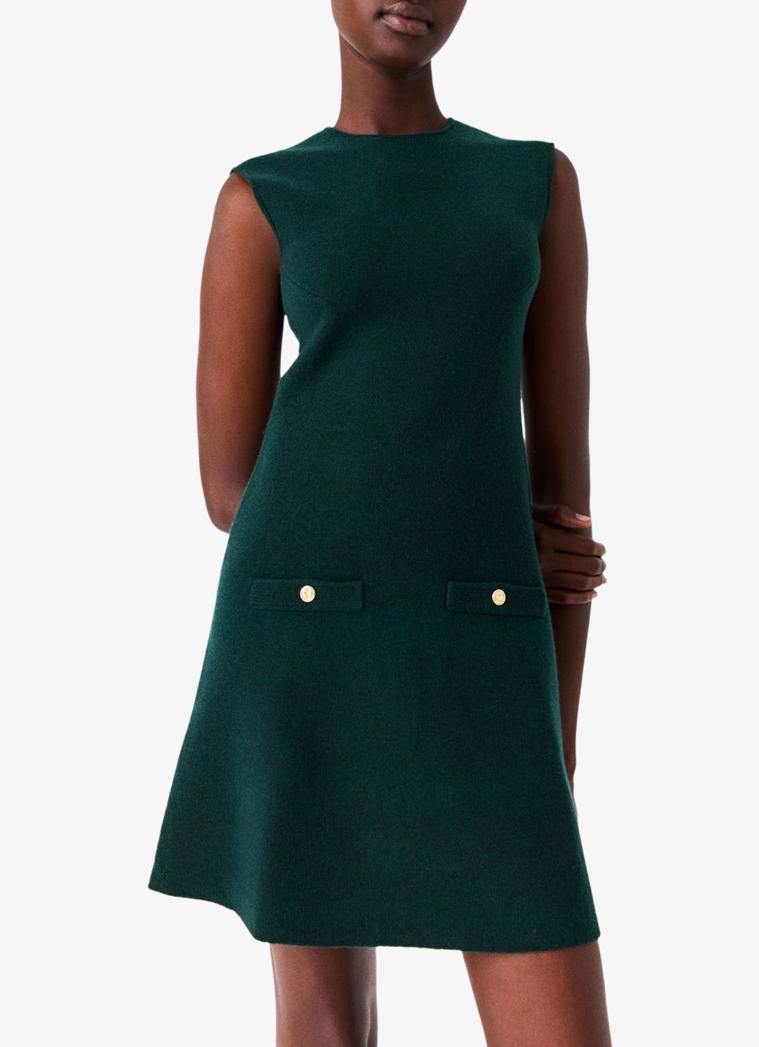 Maje Mini jurk met afneembare trui - detail 4 zeegroen