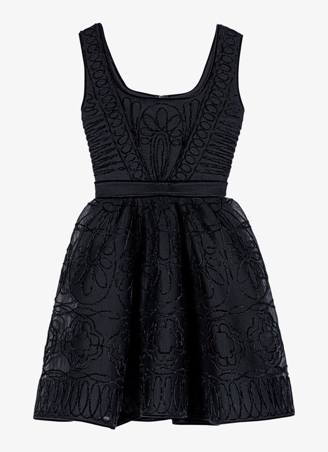 Maje Mini jurk met borduring - voorkant 2 zwart
