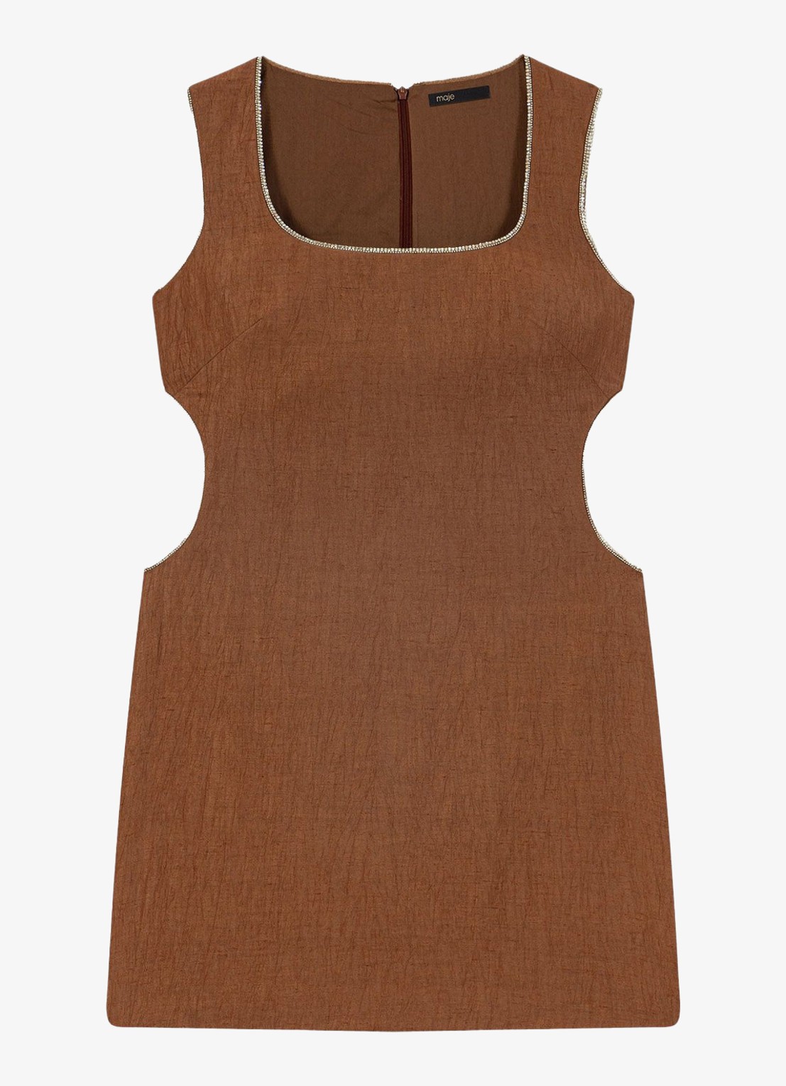 Maje Mini jurk met cut-out detail - voorkant 2 bruin