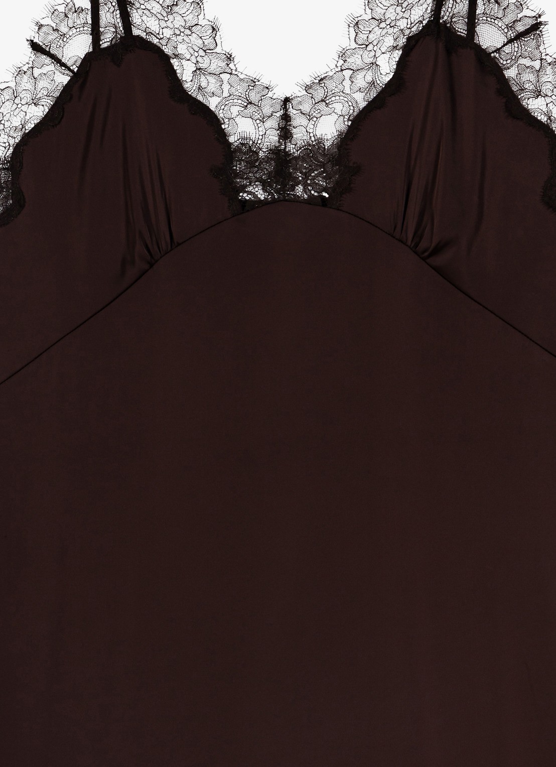 Maje Mini jurk met details van kant - detail 2 donkerbruin