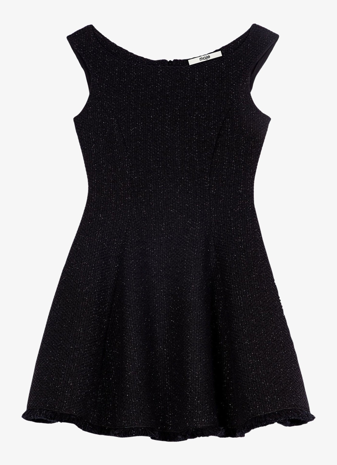 Maje Mini jurk met glitter - voorkant zwart
