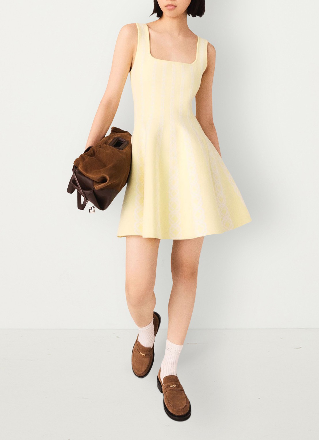 Maje Mini jurk met print - detail 2 geel