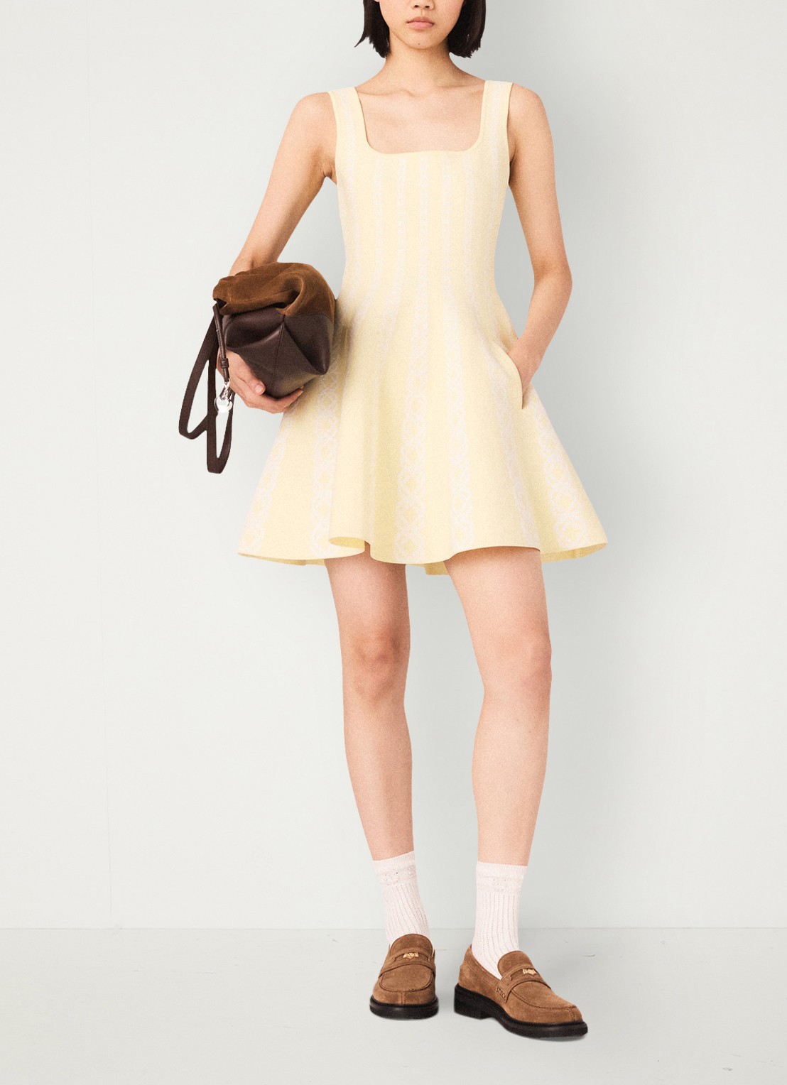 Maje Mini jurk met print - voorkant 7 geel